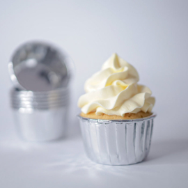 Sweet Stamp Cupcake Cups  - Solid Silver