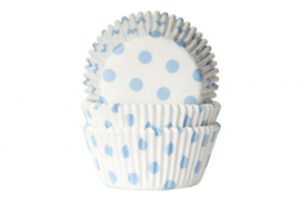 Cupcake cups Wit - baby blauw