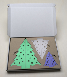 Kerstboompjes, set van 3 stuks