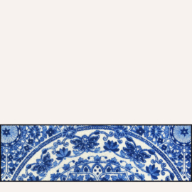 Vloermat Zimra blauw/wit 30 x 100 cm