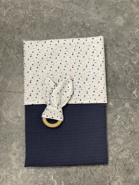 Babynestje gekleurde stippen donker blauw navy blue