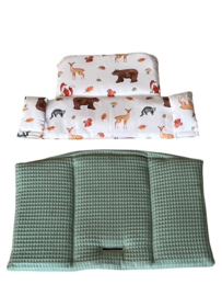 Stokke Tripp Trapp Kussen set oud groen animal forest