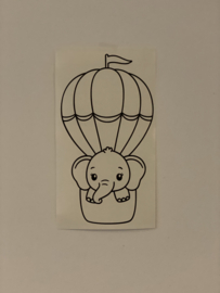 Muursticker olifant luchtballon