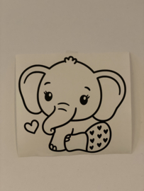 Muursticker olifant hartje