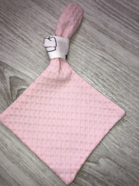 Speendoek ruit roze met olifantjes