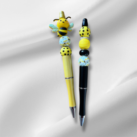 Kralen pen set van 2 bijtjes