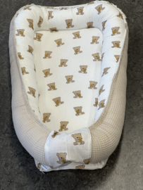 Babynestje teddy beertjes ecru