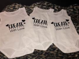 Rompertje wit create with love maat 50/56