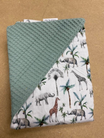 wikkeldoek jungle giraffe olifant oud groen 