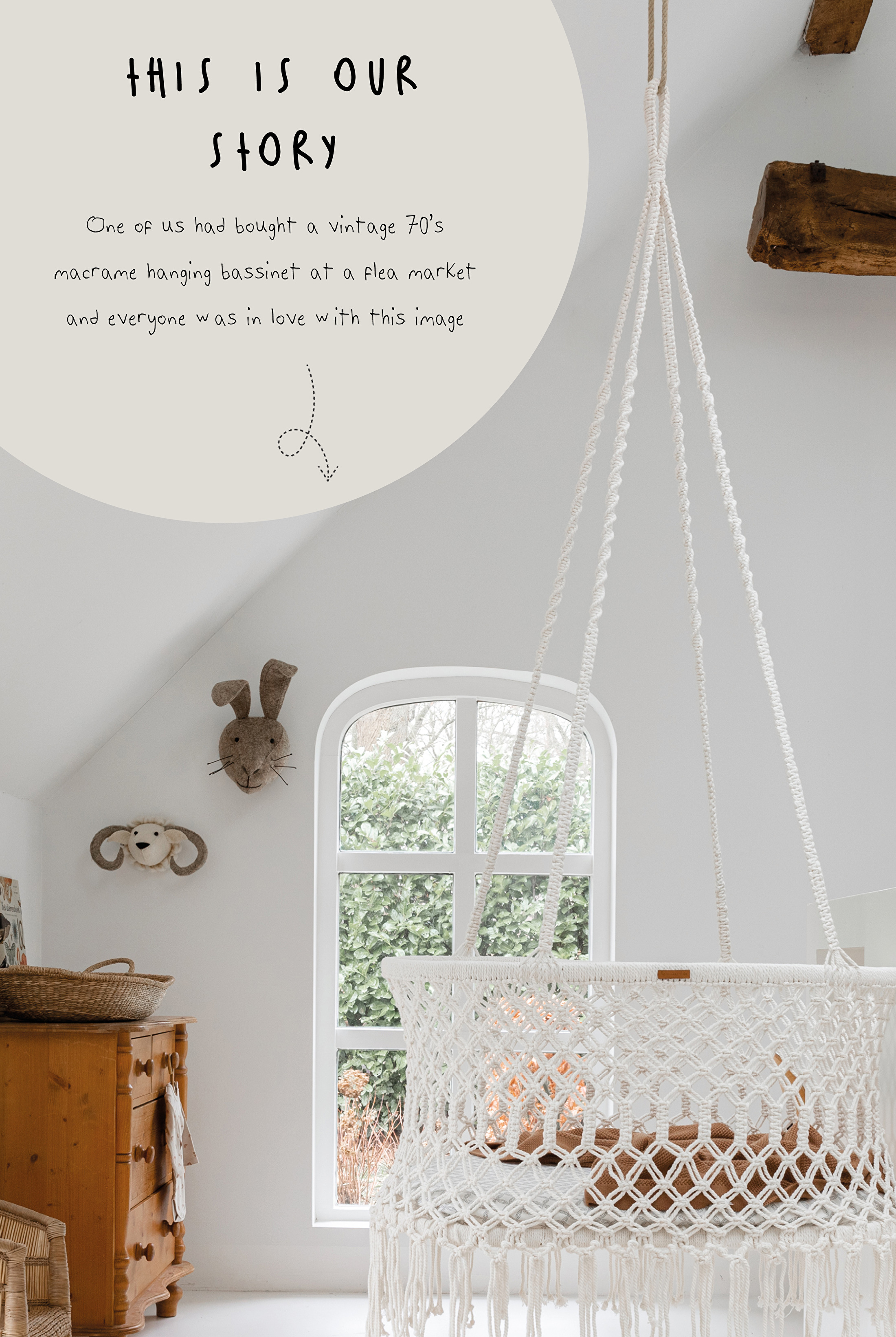 macrame hanging bassinet