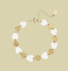 Armband Zeeschelp en Hartjes