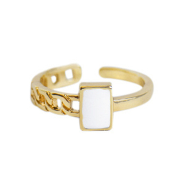 RING met Emaille Steen (diverse kleuren)