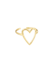 RING big heart (zilver en goud)