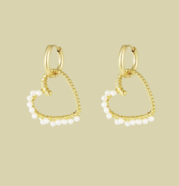 Oorbellen Hearts & Pearls