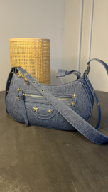 Denim look city tas