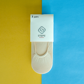 Kousenvoetjes beige - LAAG MODEL (3-pack)