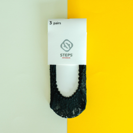 Kousenvoetjes zwart - KANT (3-pack)