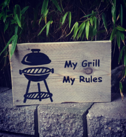 Tekstbordje "My Grill My Rules"