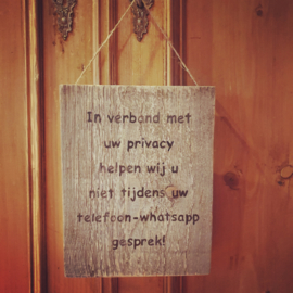 Tekstbord Privacy