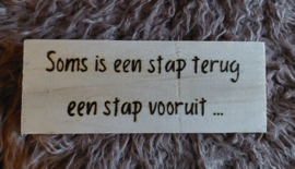 Soms is een stap terug een stap vooruit ...