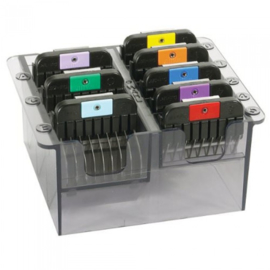 chef Rudyard Kipling gemiddelde Set metalen opzetkammen 8 stuks in box - Snap on systeem | Tondeuses &  Opzetkammen | coyawebshop