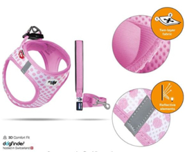 Puppy tuig setje pink circkels