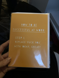 wenskaart How to be successful @ work