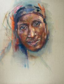 Vrouw Midden Oosten -2 - reproductie op canvas