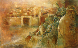 Psalm 122 - 'Vrede over Jeruzalem' - canvas reproductie