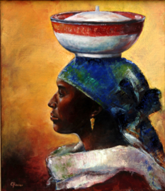 Woman from Uganda - reproduction on art poster