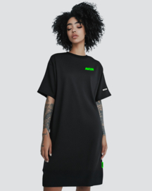 AIZZA_S1.1 Oversized T-shirt dress black.neongreen