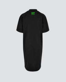 AIZZA_BTF. Oversized T-shirt dress black.neongreen