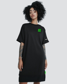 AIZZA_BTF. Oversized T-shirt dress black.neongreen