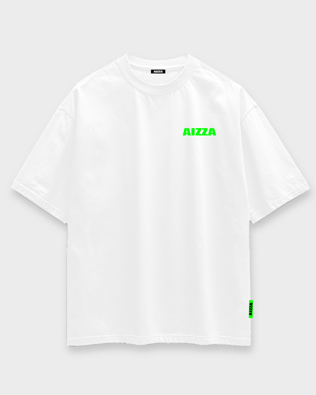 AZZIA_1.1S T-Shirt white.neongreen