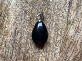 The drop of obsidiaan zwart - edelsteen hanger