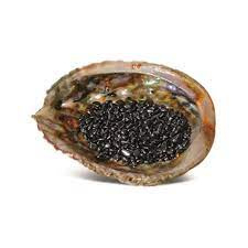 Abalone ontlaadschelp + 100 gr hematiet steentjes