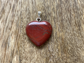 Hartvormige edelsteen hanger Jaspis rood 20mm