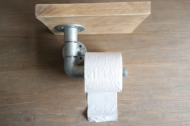 Toiletrolhouder steigerhout en steigerbuis