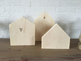 Houten huisjes (set van 3)