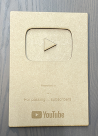 Houten YouTube Play Button klein