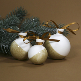 ALS GEGOTEN kerstbal, oker