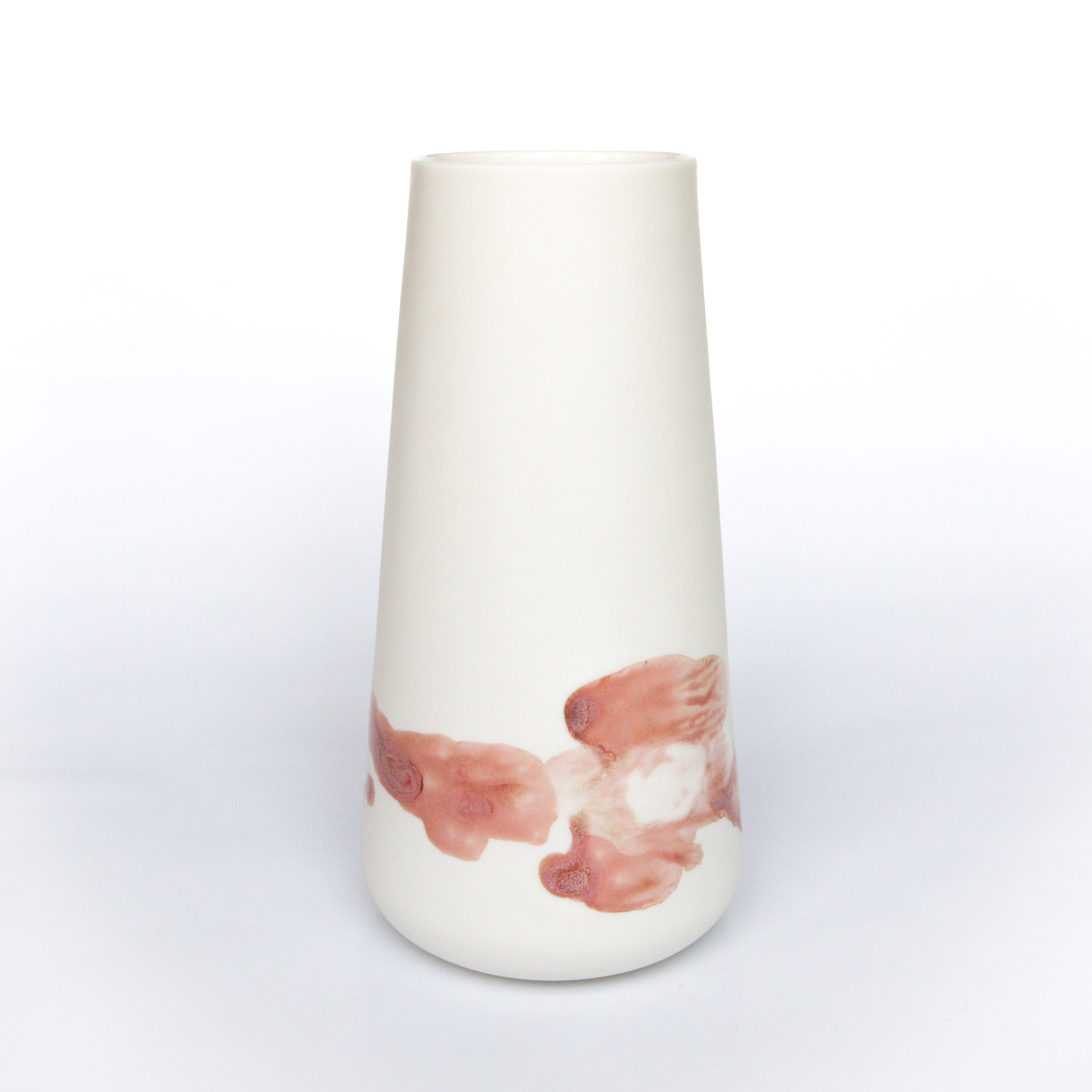 OPGEROLD grote vaas, rutiel roze