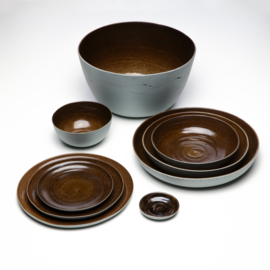 STUCCO lunch plate, brown