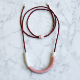 ARC necklace, rutile pink