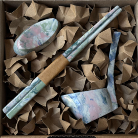 MARBLE gift set "pink/green" glazed