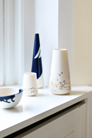 OPGEROLD grote vaas, GOUD