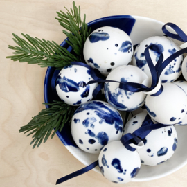 OPGEROLD kerstbal, blauw
