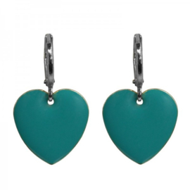 Oorbellen Turquoise Hartjes zilver