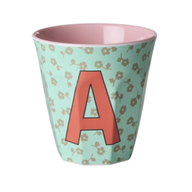 Melamine alfabet beker letter A - Rice