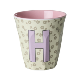 Melamine alfabet beker letter H - Rice